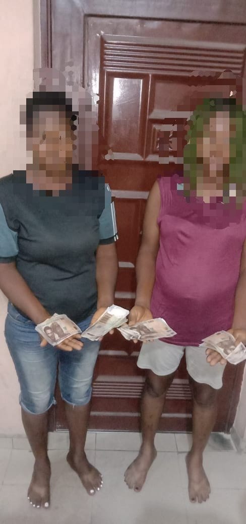 two female suspects in possession of fake naira notes