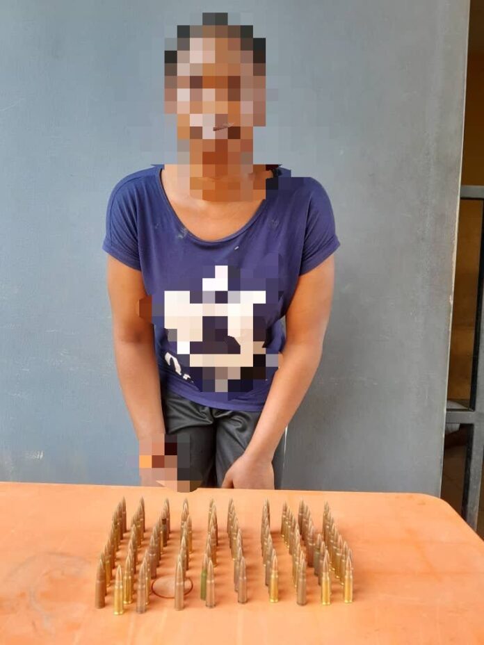 The Delta State Police Command arrested a female suspect who deals on illegal sales of AK47 ammunition.