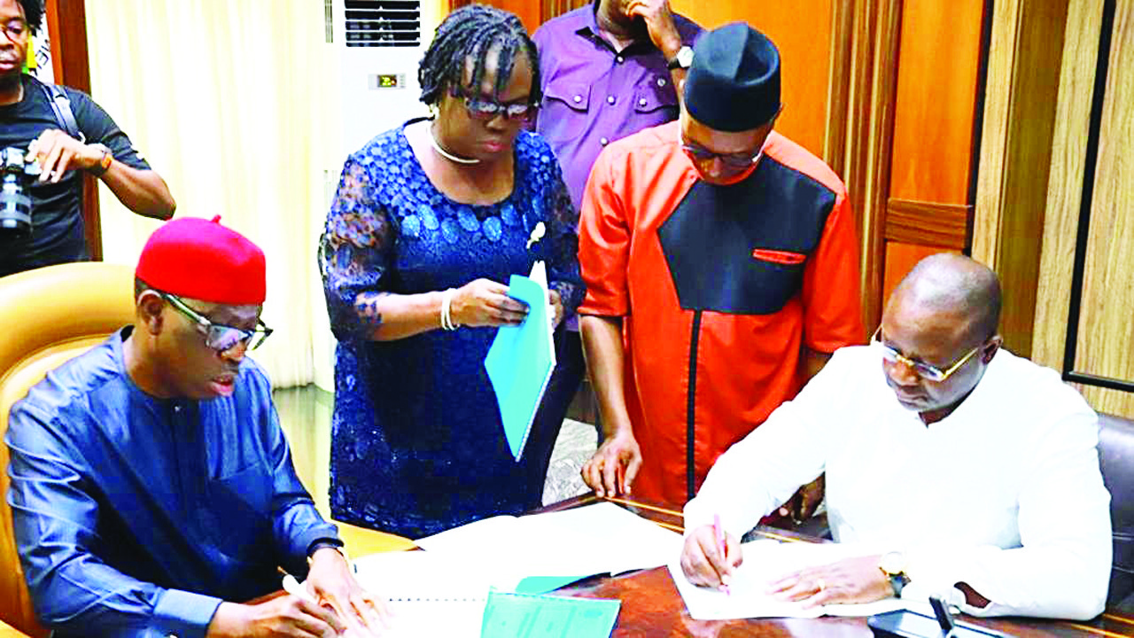 the Minister of Sports and Youth Development, Mr. Sunday Dare signed for the Federal Government, while Governor Ifeanyi Okowa signed on behalf of the state government.