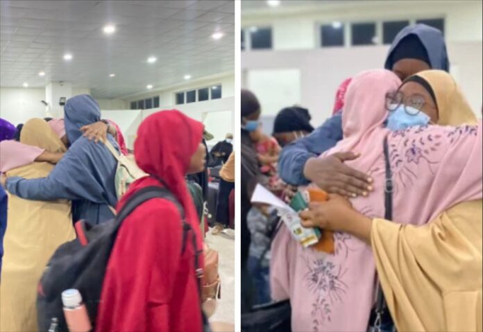 first batch of Nigerians evacuated from Sudan arrived at the Nnamdi Azikwe International Airport, Abuja