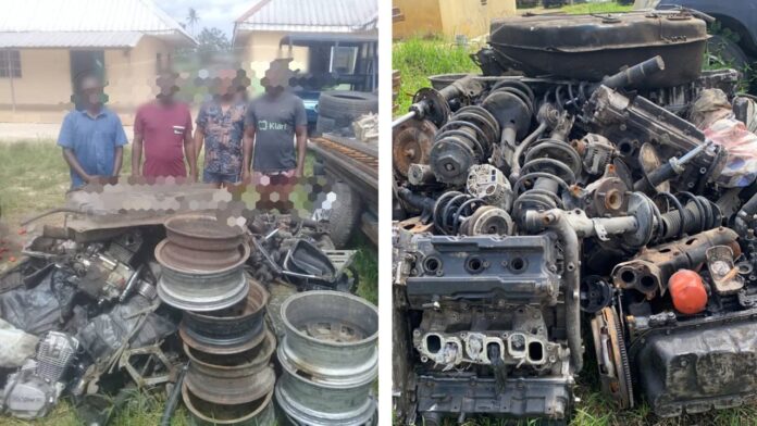 Delta Police arrest suspected car snatchers, recover stolen vehicles, uncover factory vehicles are dissembled in Ughelli