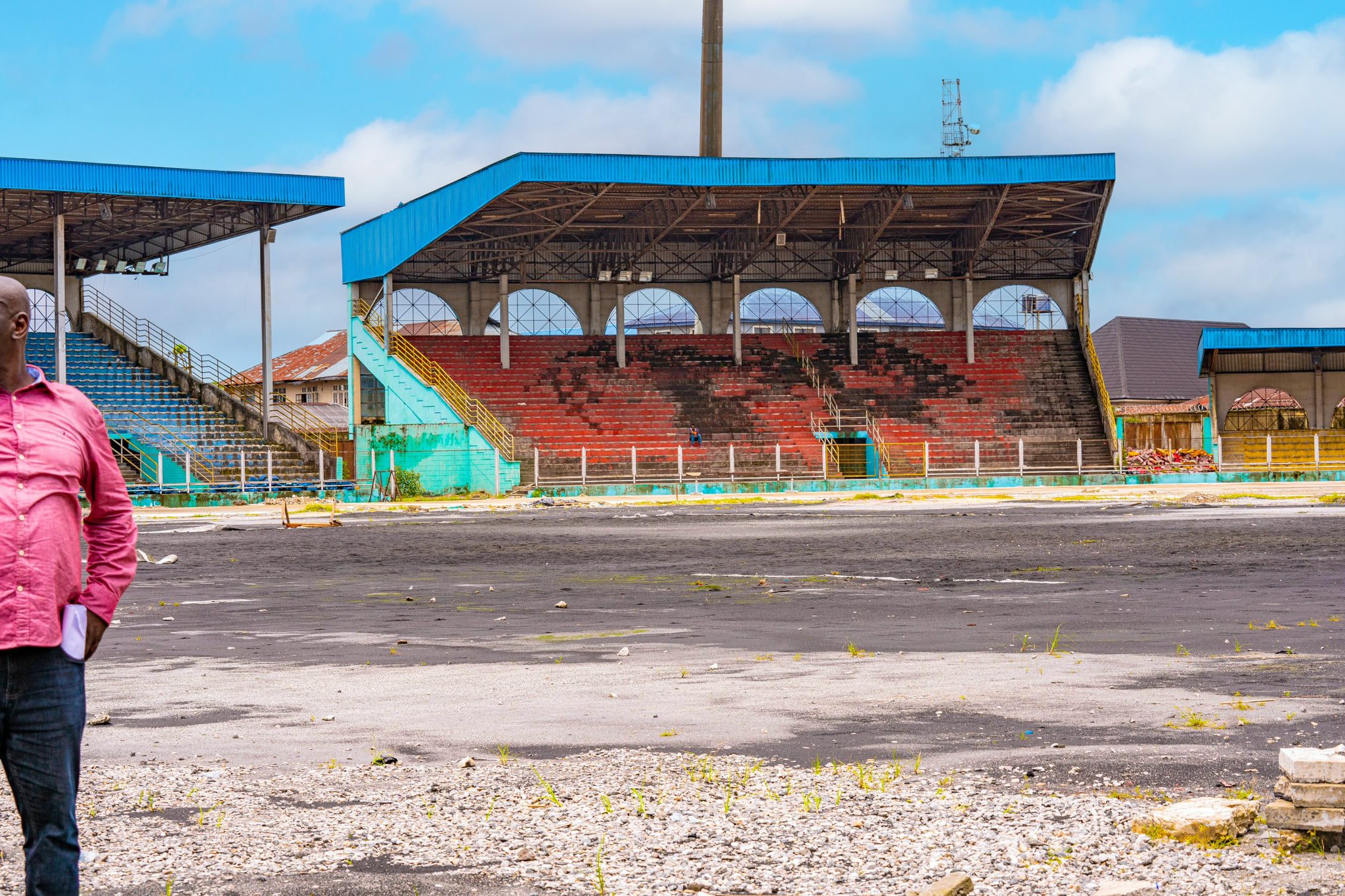 Oborevwori inspection of Warri Township Stadium