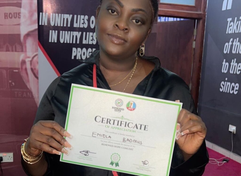 Eniola Badmus gets certificate of appreciation from Seyi Tinubu