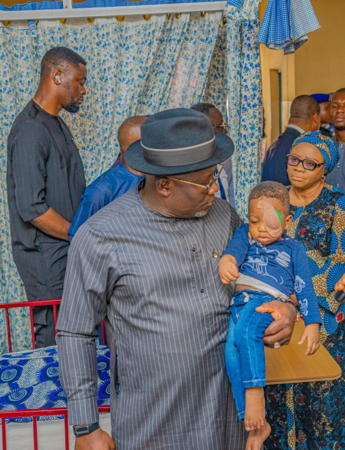 Governor Sheriff Oborevwori with the younger sibling, Eromonsele Omorhiakogbe