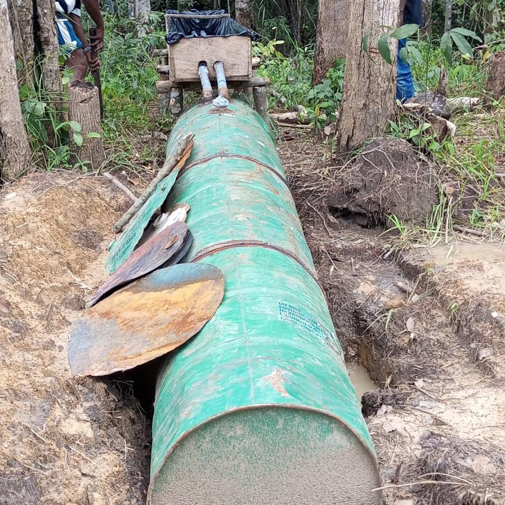 Military troops destroy illegal refinery in Ughelli, Delta State