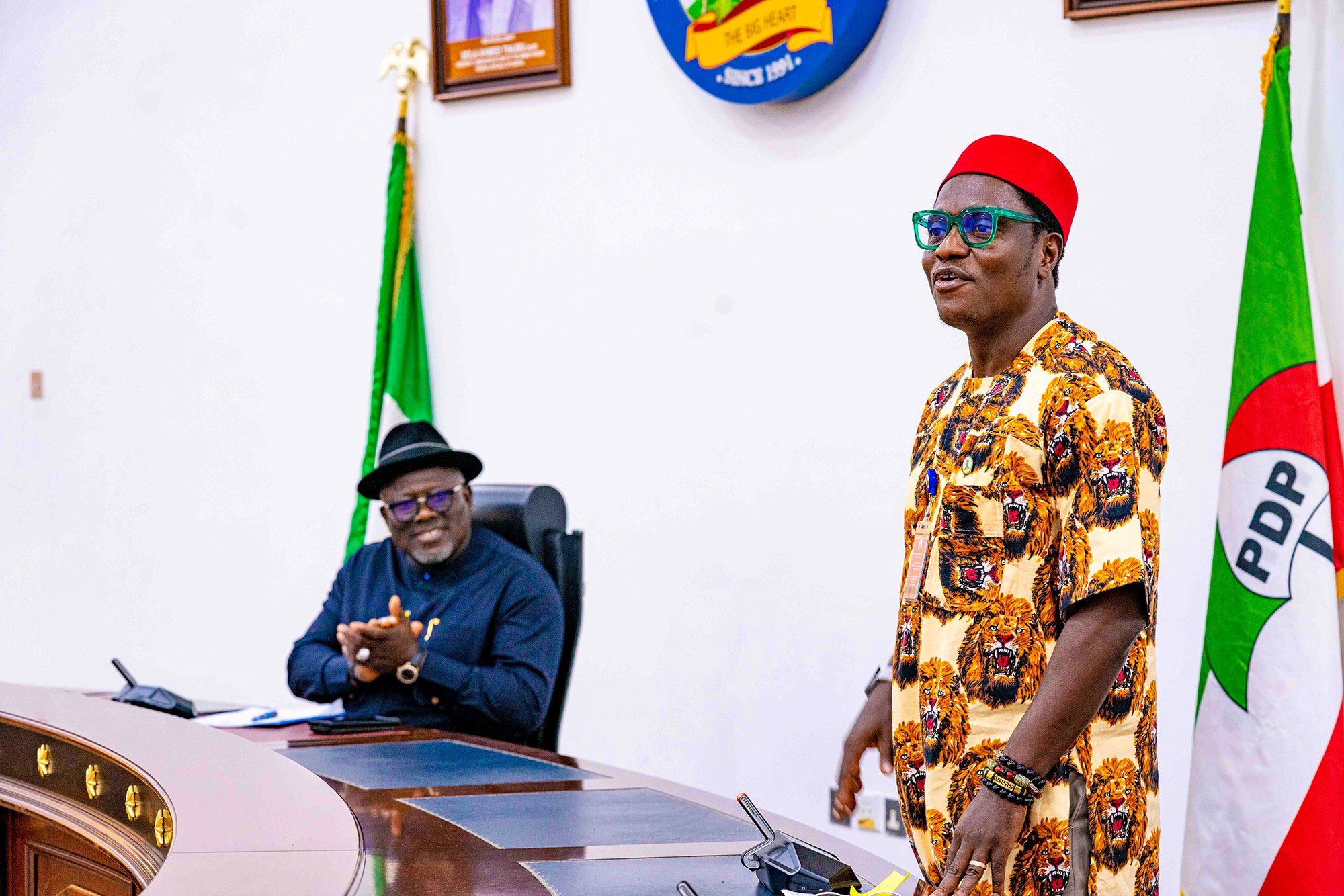 Governor Oborevwori receives National Executive Council of Nigerian Optometric Association, led by the National President, Dr. Obinna Awiaka at Government House, Asaba,