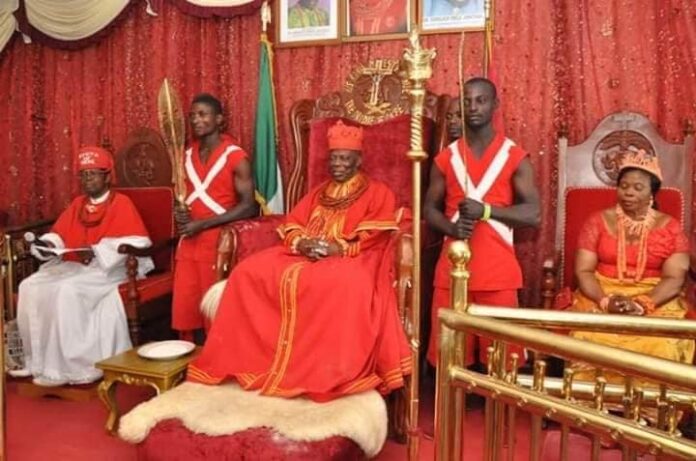 HRM Orodje of Okpe installs Chief Affe as the Unu-Okpe of Okpe Kingdom