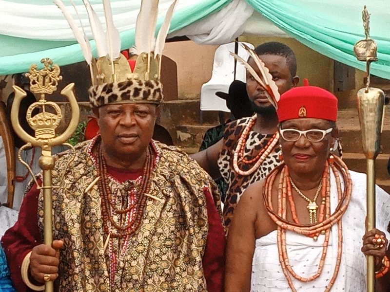 Igwe-Okolo-and-Obi-Dunkwu Omu Anioma, Obi Martha Dunkwu Conferred ‘NNEOHA’ By Igwe Nsukka