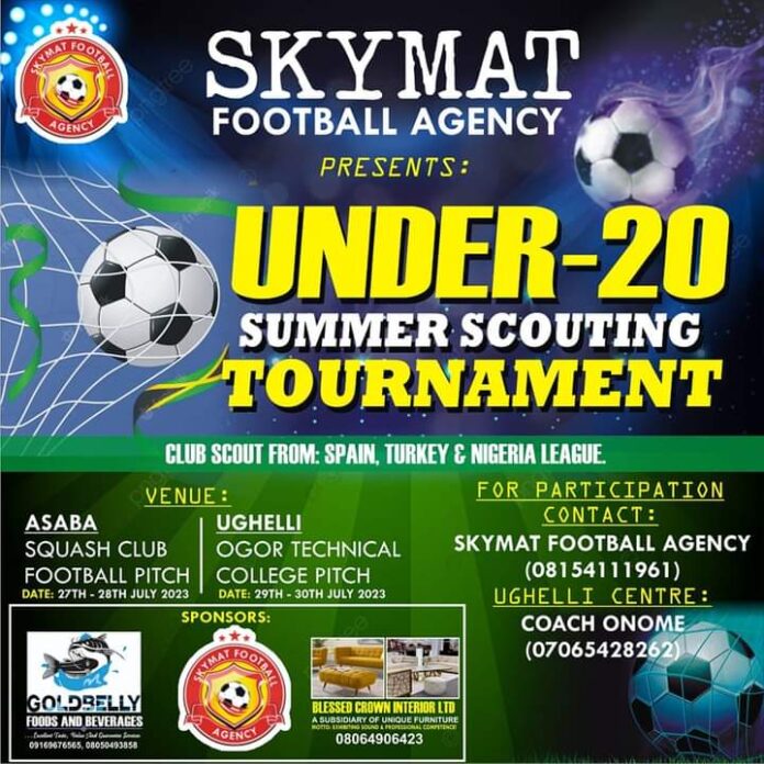 Skymat Football Agency brings scouts from Italy and Spain to Asaba, Ughell