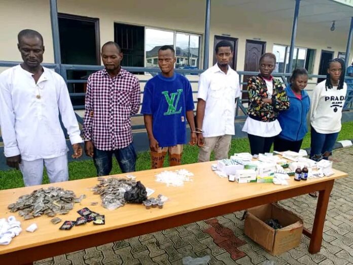 Delta State Task Committee on Drug Trafficking arrest seven suspected drug cartel members in Sapele