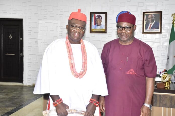 Obi of Ogwashi-Uku visits Deputy Governor, Onyeme