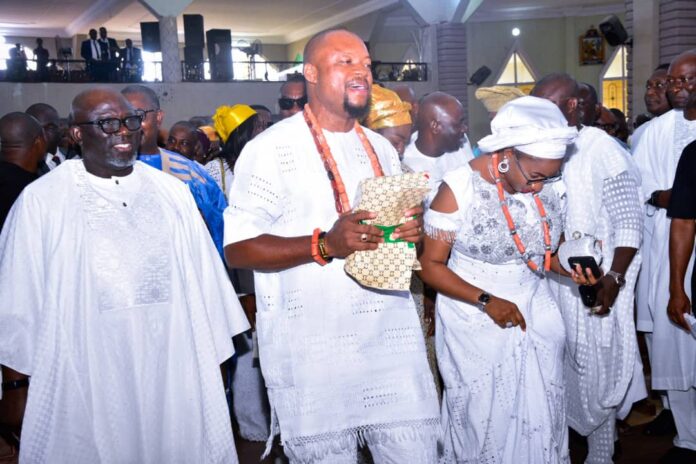 Oborevwori attends thanksgiving service of DTHA Majority Leader, Emeka Nwaobi, tasks politicians on serving with humility, says God made him governor