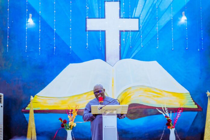 Oborevwori holds victory service at Government House Chapel, Asaba