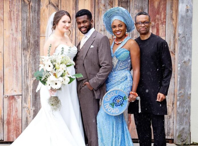 Actress Omoni Oboli’s son Tobe marries his Canadian sweetheart, Marelle