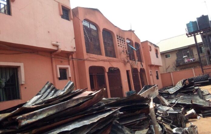 Three children rescued as fire guts storey building in Asaba