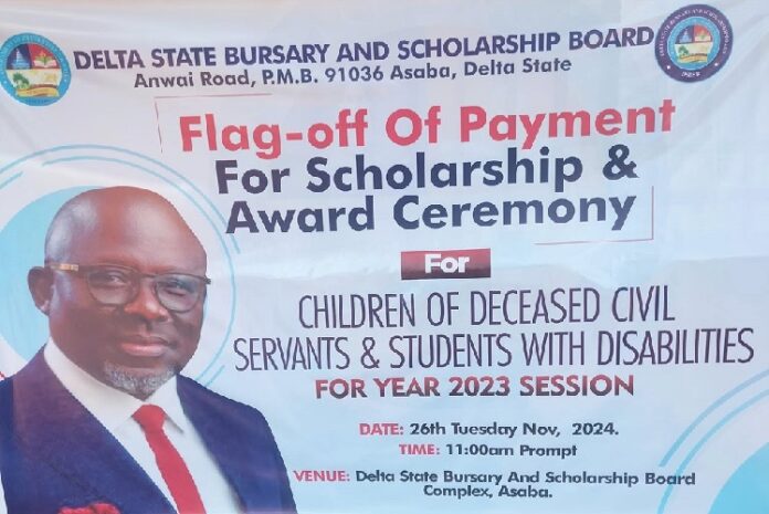 Delta govt presents 2023 Scholarship awards to children of deceased civil servants, students with disabilities